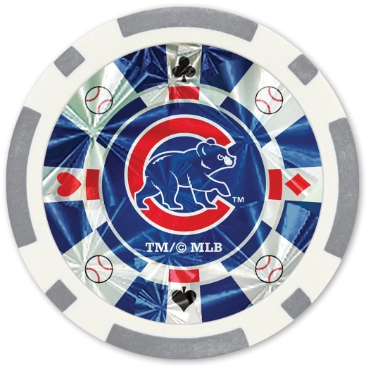 Chicago Cubs 20 Piece Poker Chips - Silver Collector's Edition