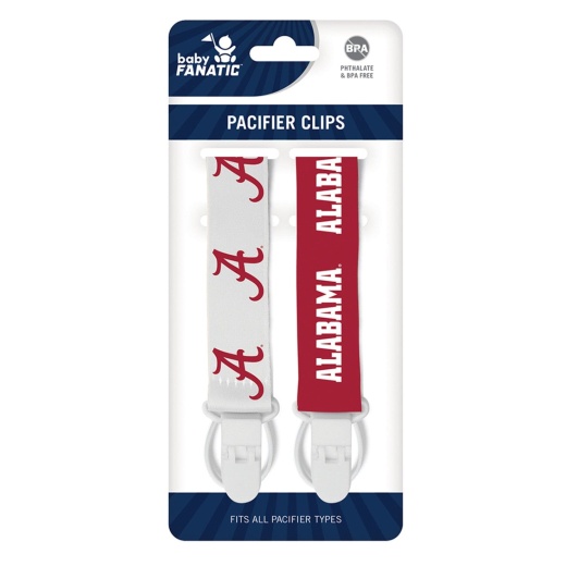 Alabama Crimson Tide Pacifier Clip 2-Pack