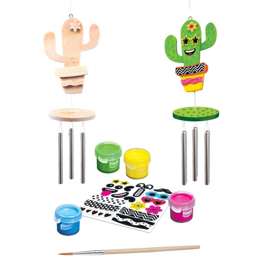 Masterpieces Cactus Wind Chime Wood Craft & Paint Kit