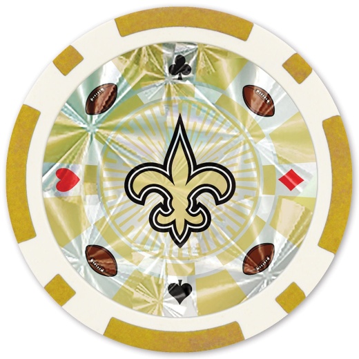 New Orleans Saints 20 Piece Poker Chips - Gold Collector's Edition