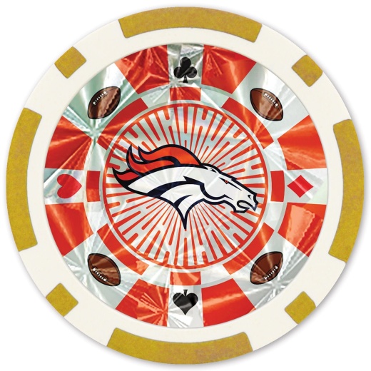 Denver Broncos 20 Piece Poker Chips - Gold Collector's Edition