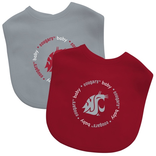 Washington State Cougars Baby Bibs 2-Pack - MasterPieces Officially Licensed NCAA Bibs