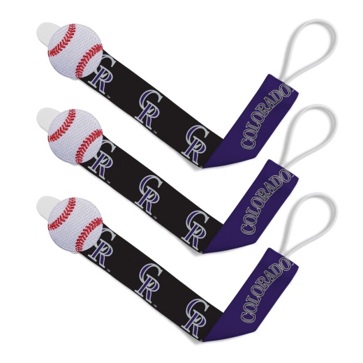 Colorado Rockies Pacifier Clip 3-Pack