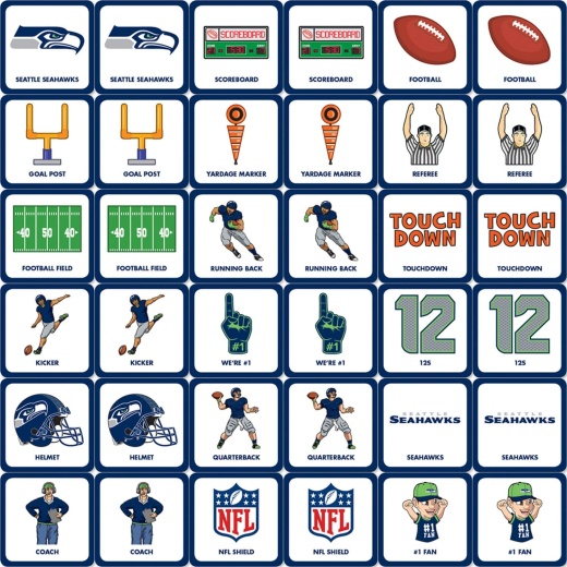 Seattle Seahawks Matching Game