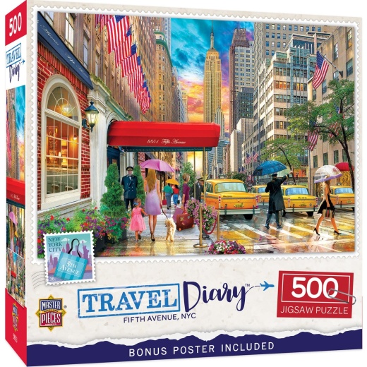Travel Diary - Fifth Avenue, Nyc 500 Piece Jigsaw Puzzle