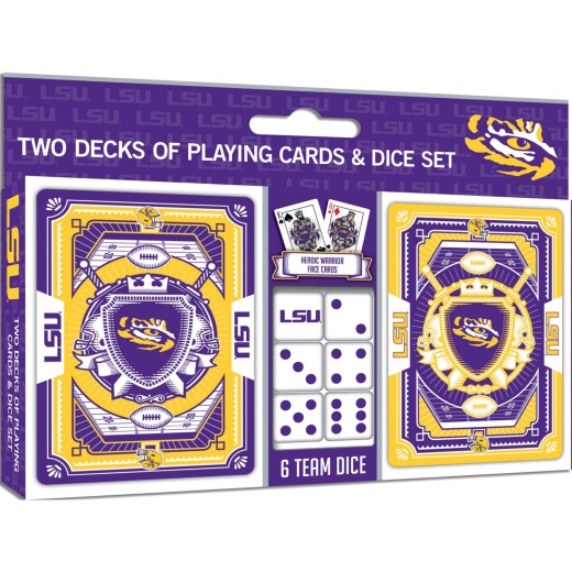 LSU Tigers 2-Pack Playing Cards & Dice Set