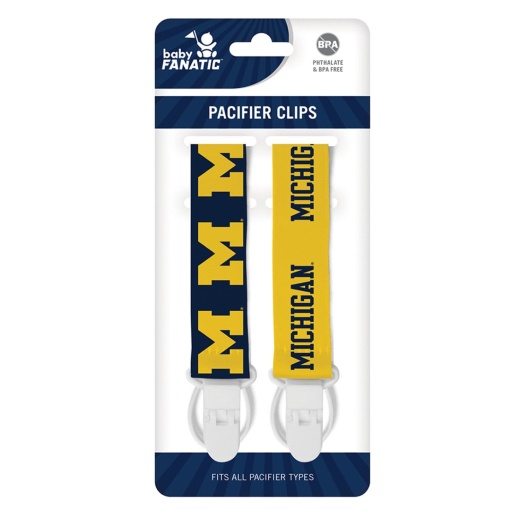 Michigan Wolverines - Pacifier Clip 2-Pack