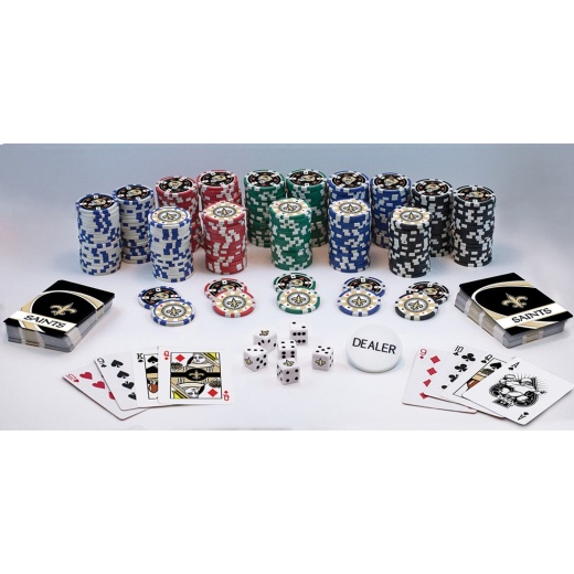 New Orleans Saints 300 Piece Poker Set - Masterpieces NFL Poker Merchandise