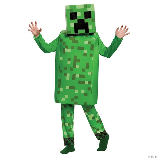Kids Deluxe Minecraft Creeper Costume - Medium