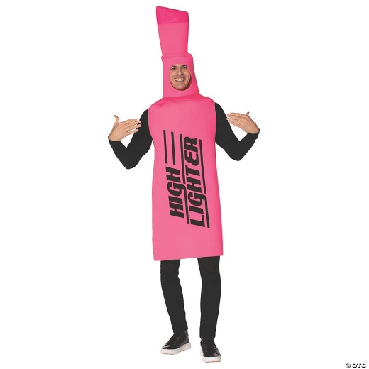 Adults Highlighter Costume in Pink
