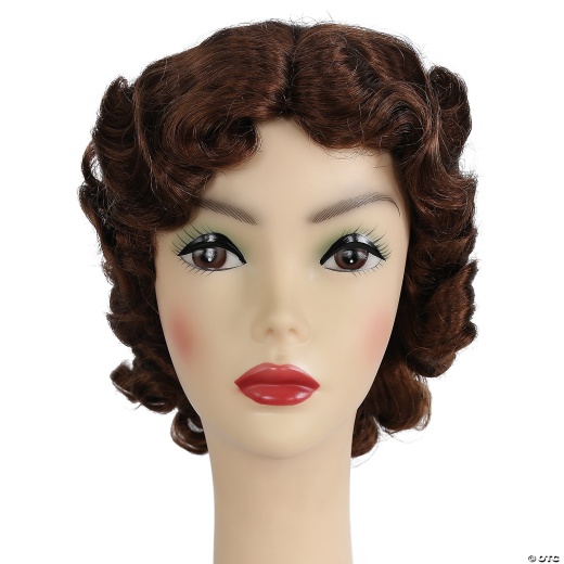 Women's Brown 1930S Fingerwave Fluff Wig