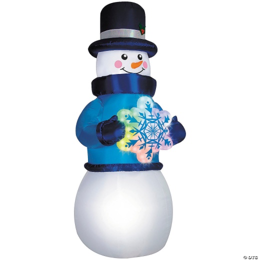 12 Ft. Airblown® Inflatable Snowman With Rainbow Lightshow Snowflake Outdoor Yard Decoration