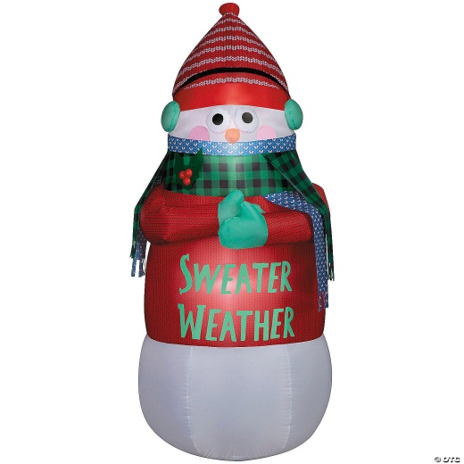 6 Ft. Airblown® Inflatable Animated Shivering Sweater Weather Snowman Christmas Outdoor Yard Decoration