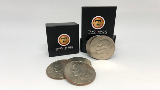 Perfect Shell Coin Set Eisenhower Dollar (Shell And 4 Coins D0202) By Tango Magic - Trick