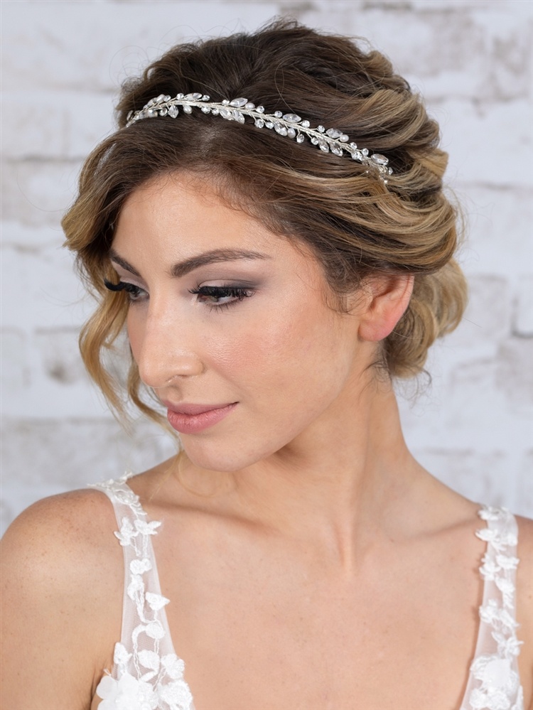 Handmade Bridal Headband Tiara With Genuine Freshwater Pearls & Austrian Crystals