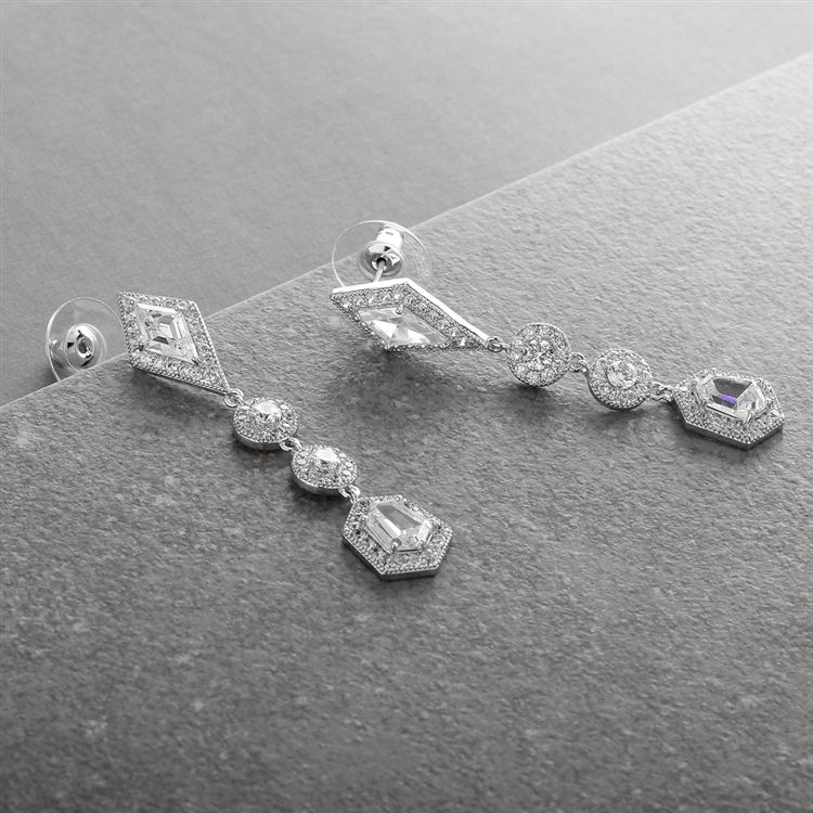 Empress & Noble Cut Cubic Zirconia Bridal Earrings