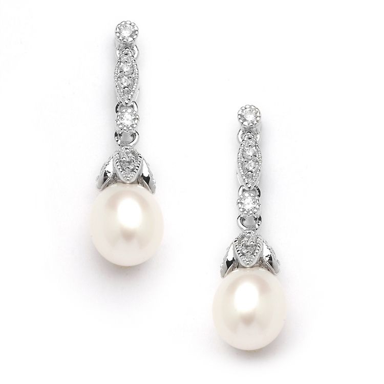 Freshwater Pearl Vintage Bridal Earrings