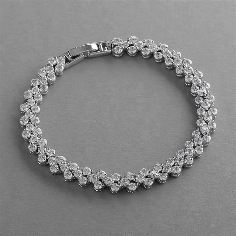 Petite Length 6 1/4" Cubic Zirconia Wedding Or Prom Tennis Bracelet