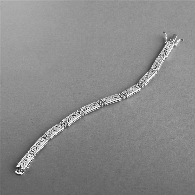 Mariell Cz Vintage Bracelet For Weddings - Art Deco Jewelry For Bride, Bridesmaid