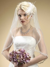 Luxurious Embroidered Ivory Bridal Lace Applique with Dimensional