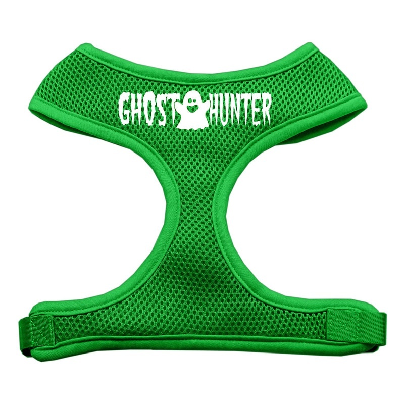 Ghost Hunter Design Soft Mesh Pet Harness Emerald Green Large