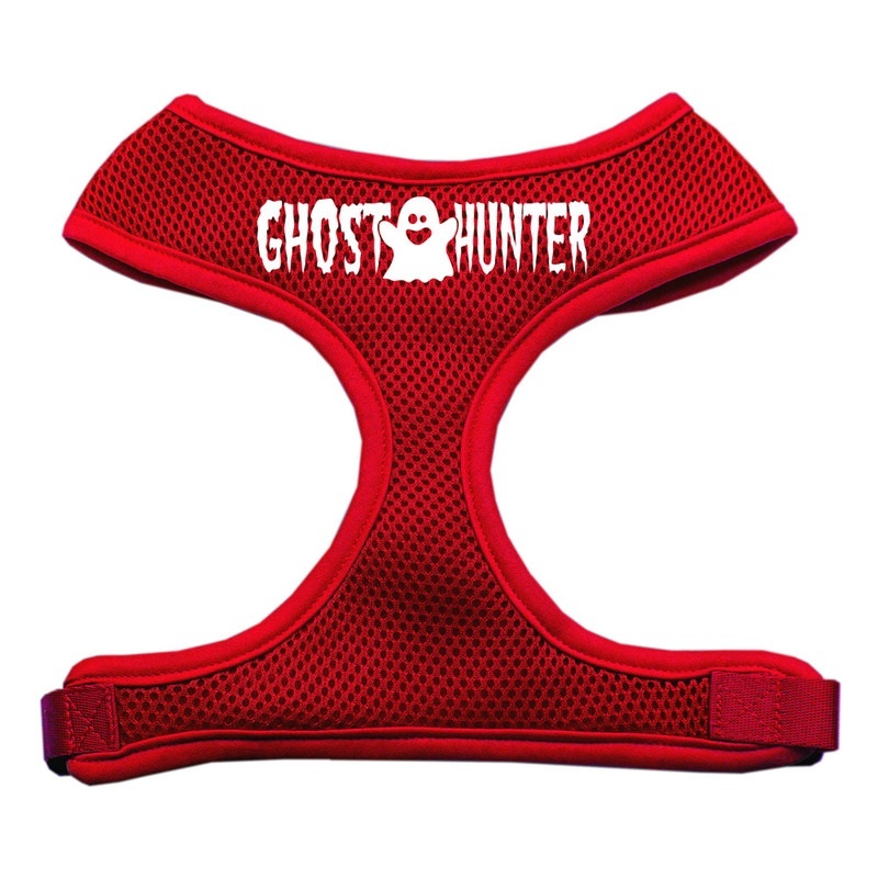 Ghost Hunter Design Soft Mesh Pet Harness Red Small