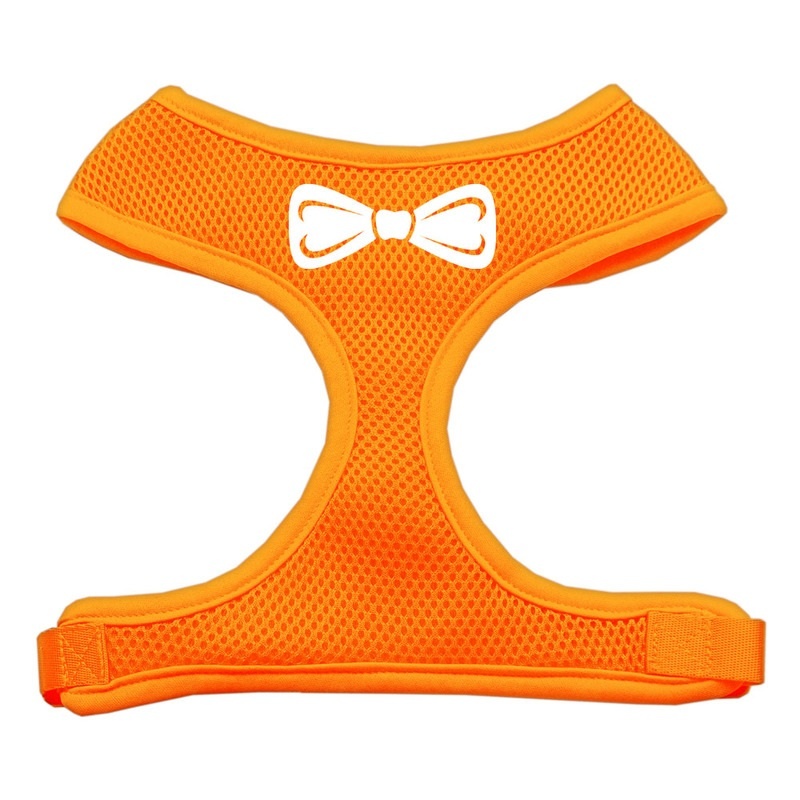 Bow Tie Screen Print Soft Mesh Pet Harness Orange Extra Large