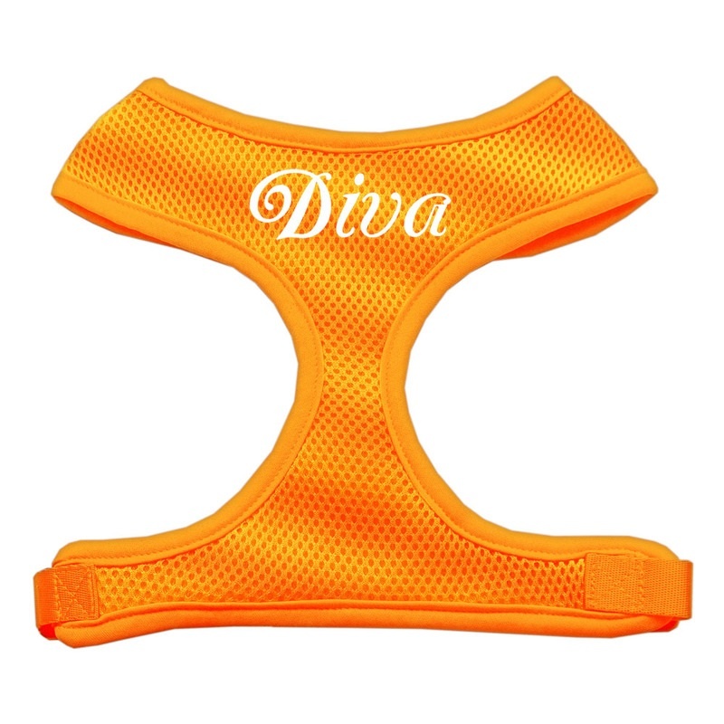Diva Design Soft Mesh Pet Harness Orange Medium