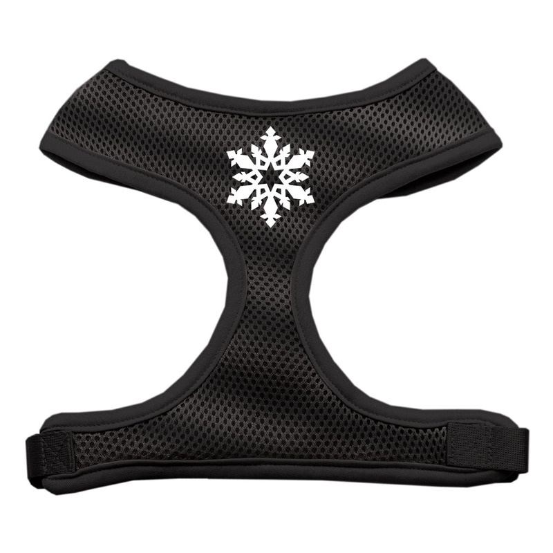 Snowflake Design Soft Mesh Pet Harness Black Medium