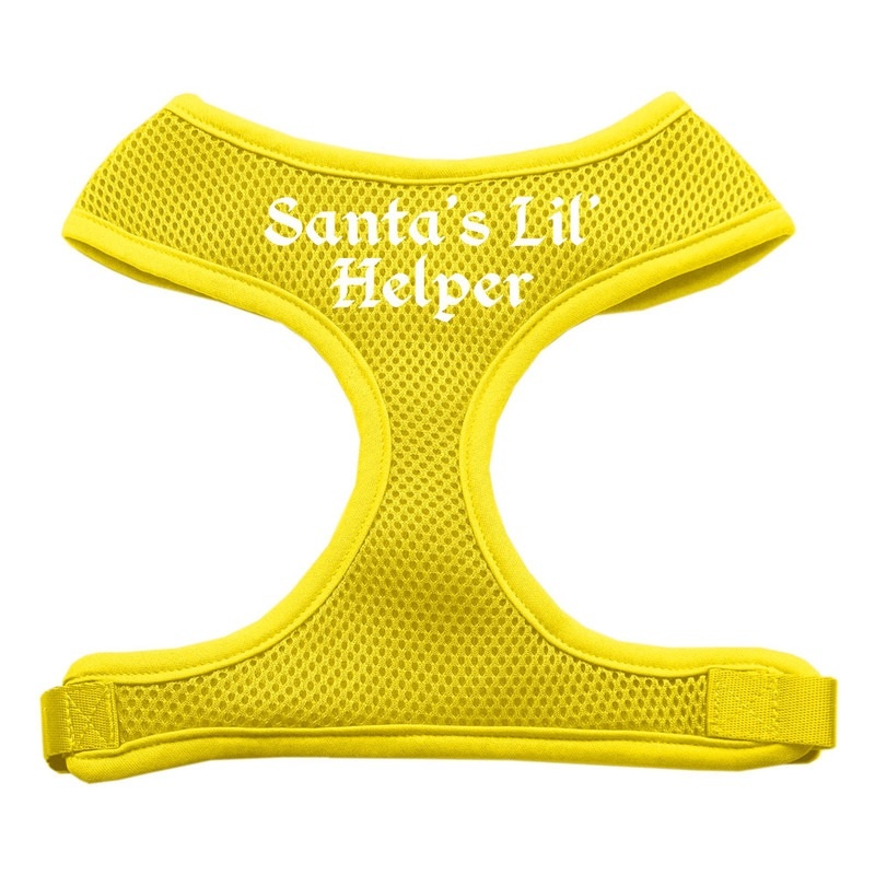 Santa's Lil Helper Screen Print Soft Mesh Pet Harness Yellow Extra Large