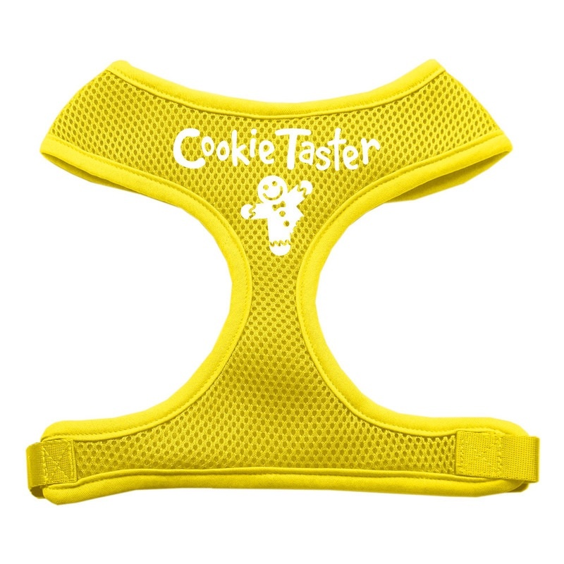 Cookie Taster Screen Print Soft Mesh Pet Harness Yellow Medium