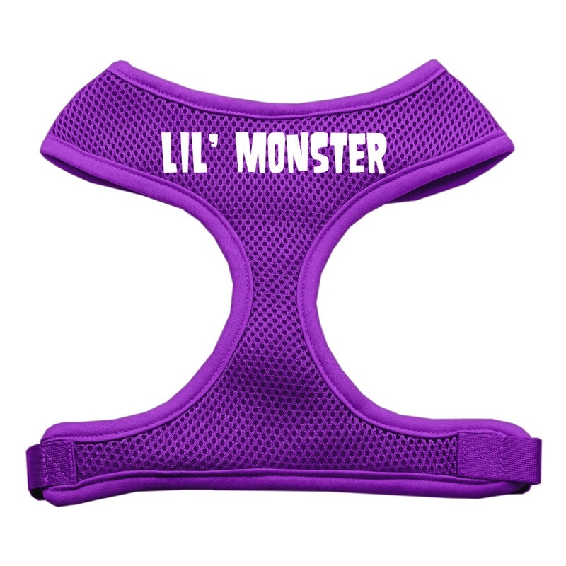 Lil' Monster Design Soft Mesh Pet Harness Purple Extra Large