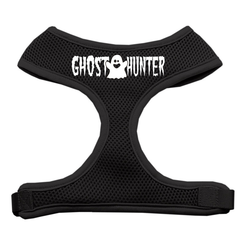 Ghost Hunter Design Soft Mesh Pet Harness Black Large