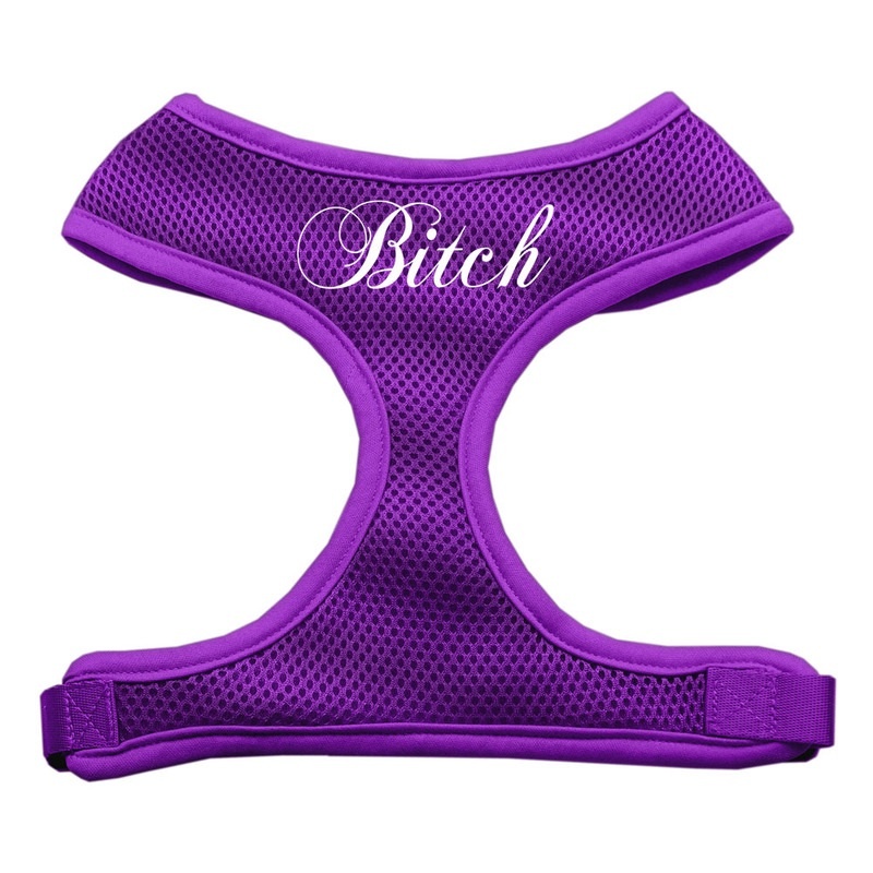 Bitch Soft Mesh Pet Harness Purple Large