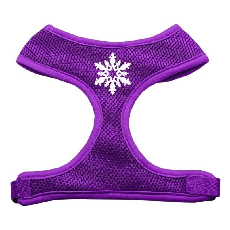 Snowflake Design Soft Mesh Pet Harness Purple Small