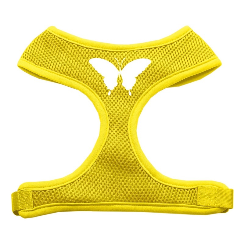 Butterfly Design Soft Mesh Pet Harness Yellow Extra Large