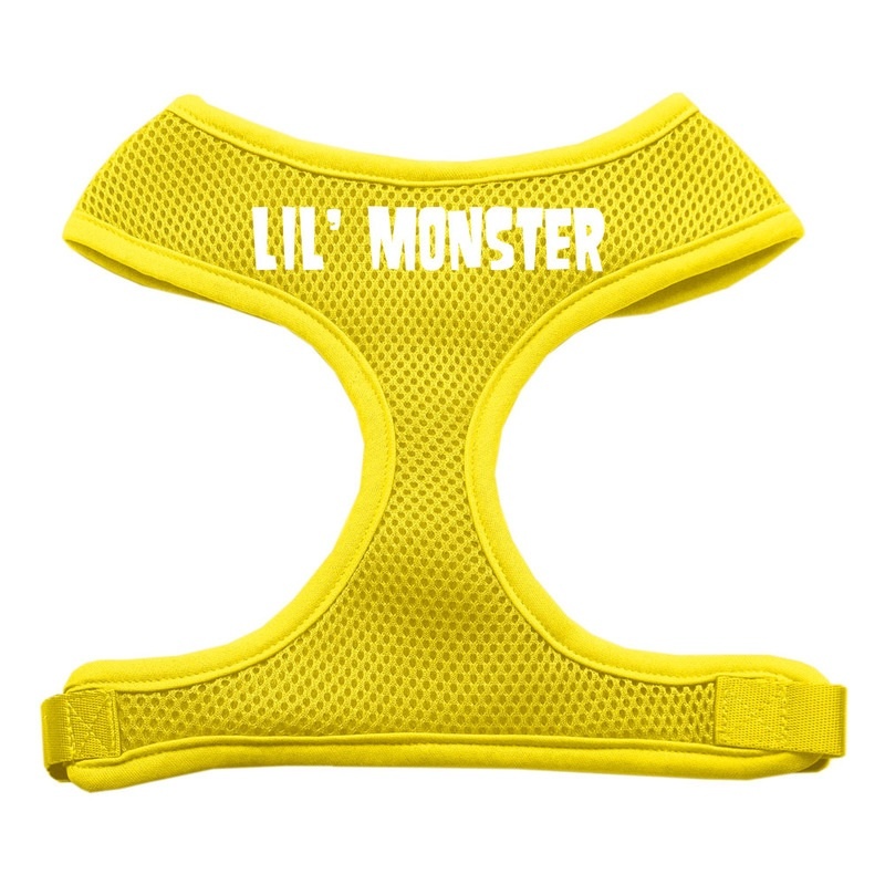 Lil' Monster Design Soft Mesh Pet Harness Yellow Medium