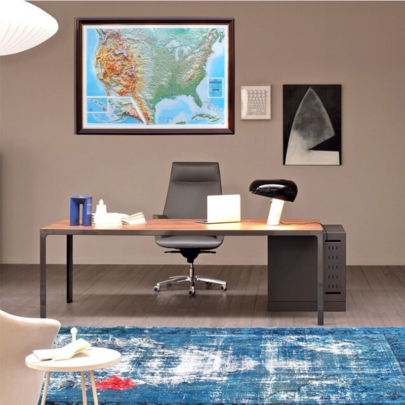 Us Raised Relief Map, Large (44" X 32")