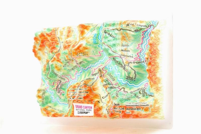 Grand Canyon Raised Relief Map, Souvenir Size