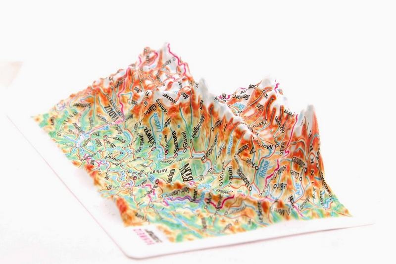 Switzerland Raised Relief Map, Souvenir Size