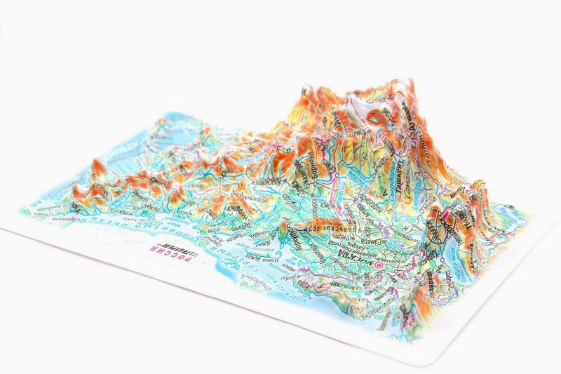 Russia Raised Relief Map, Souvenir Size