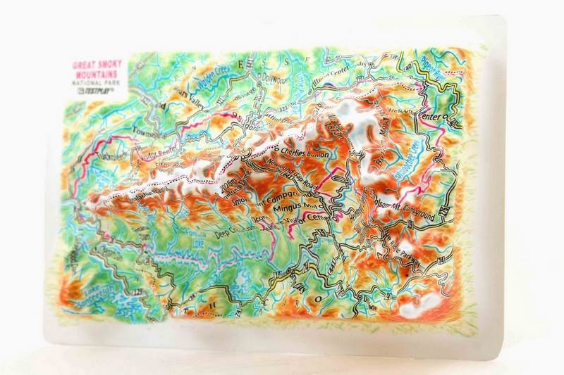 Great Smoky Mountains Raised Relief Map, Souvenir Size