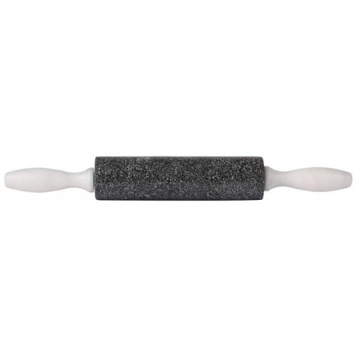 Charcoal Colored Granite Rolling Pin With White Marble Handles