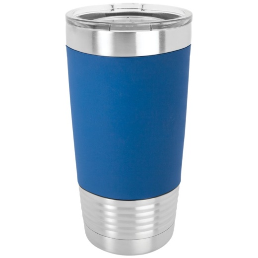 20 Ounce Stainless Steel Blue Polar Camel Travel Mug With Clear Lid