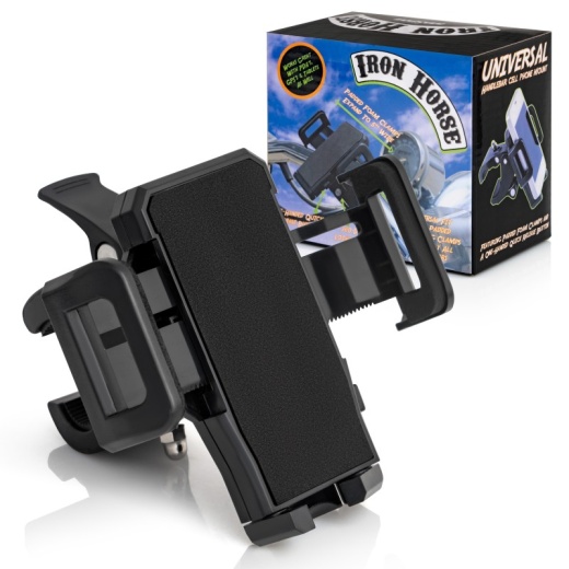 Maxam Iron Horse Adjustable Motorcycle/Bicycle Phone Mount with 360 Degree Swivel