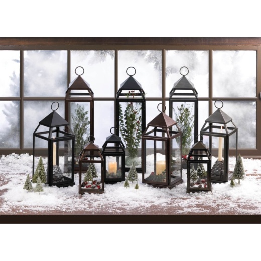 Rustic Silver Contemporary Lantern by Accent Plus