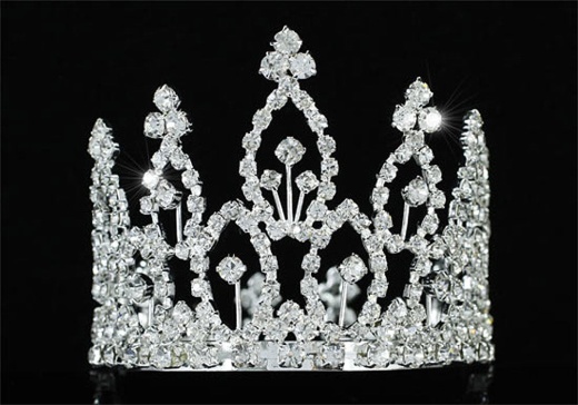 Bridal Silver Flower Girl / Baby Round Full Circle Rhinestone Mini Tiara Crown