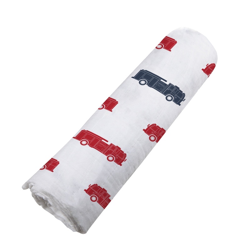 Blue And Red Fire Trucks Swaddle