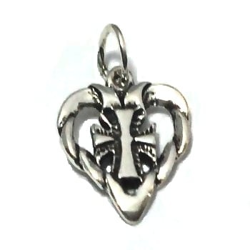 Sterling Silver Oxidized Cross In Heart Pendant
