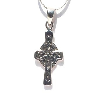 Sterling Silver Irish Celtic Cross Charm Pendant